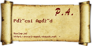 Pócsi Agád névjegykártya